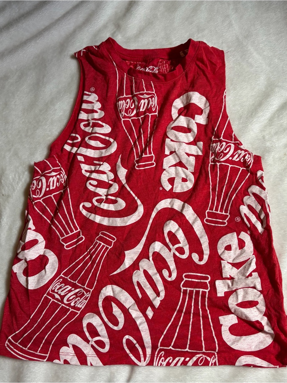 Coca Cola Red Allover Logo Muscle Tank